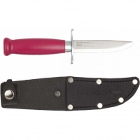 Нож с фиксированным лезвием Morakniv Scout 39 Safe Cerise, сталь Sandvik 12С27, рукоять береза, розовый купить в Балашихе