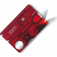 Швейцарская карта Victorinox SwissCard Lite, сталь X50CrMoV15, рукоять ABS-пластик, полупрозрачный красный купить в Балашихе