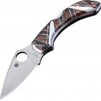 Складной нож Santa Fe Spyderco Dragonfly, сталь VG-10, рукоять сталь с накладками из зуба мамонта/перламутра купить в Балашихе