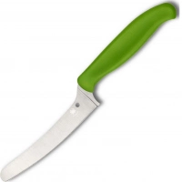 Универсальный кухонный нож Spyderco Z-Cut Offset Kitchen Green, сталь CTS™ — BD1 Alloy, рукоять зеленый полипропилен купить в Балашихе