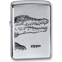 Зажигалка ZIPPO Alligator, с покрытием Brushed Chrome, латунь/сталь, серебристая, матовая, 36x12x56 купить в Балашихе