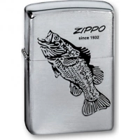 Зажигалка ZIPPO Black Bass Brushed Chrome, латунь с никеле-хром. покрыт., серебр., матов., 36х56х12мм купить в Балашихе