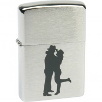 Зажигалка ZIPPO Cowboy Couple Brushed Chrome, латунь, ник.-хром. покр., серебр., матов., 36х56х12 мм купить в Балашихе