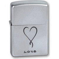 Зажигалка ZIPPO Love Satin Chrome, латунь с никеле-хромовым покрыт., серебр., матовая, 36х56х12 мм купить в Балашихе